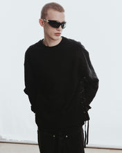 将图片加载到图库查看器，Adlielos Side Lace-Up Sweatshirt Black
