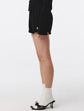 Load image into Gallery viewer, Kijun Frill Jersey Shorts Black Ivory
