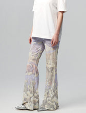 Load image into Gallery viewer, Kijun Print Flared Pants Blue Print
