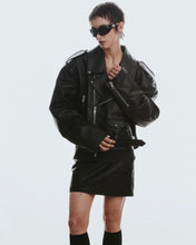 将图片加载到图库查看器，Adlielos Helios Cowhide Rider Jacket Black
