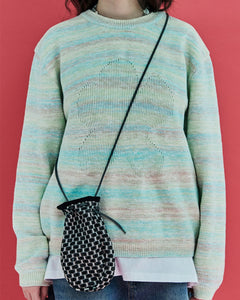 UNALLOYED Mesh Knit String Bag Black