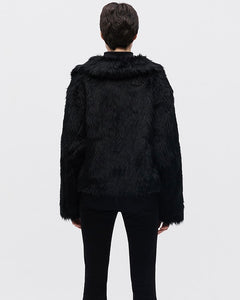 Fallett Eco Fur Cropped Jacket Black