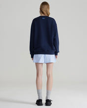 Load image into Gallery viewer, Fallett Boucle Flower Sweatshirt Navy
