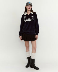 Fallett Velour Collar Sweatshirt Navy