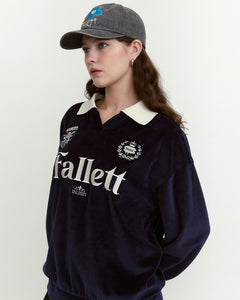 Fallett Velour Collar Sweatshirt Navy