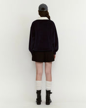 Load image into Gallery viewer, Fallett Velour Collar Sweatshirt Navy
