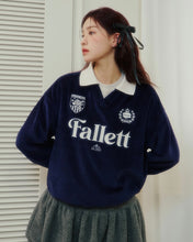 Load image into Gallery viewer, Fallett Velour Collar Sweatshirt Navy
