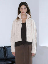 Load image into Gallery viewer, Kijun Cable Knit Zip-Up Ivory
