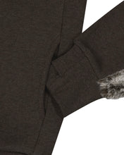 Load image into Gallery viewer, OJOS Fur Trim Jersey Zip-up Stone Brown
