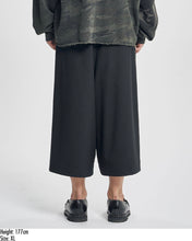 Load image into Gallery viewer, AJOBYAJO One Tuck Stripe Bermuda Shorts Black
