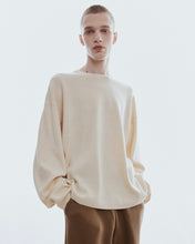 将图片加载到图库查看器，Adlielos Grid Round Neck Knit Ivory
