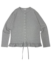 将图片加载到图库查看器，PLASMA SPHERE Natty Dot Scarf Cardigan Grey
