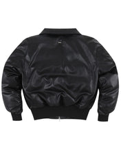 将图片加载到图库查看器，Adlielos Robust Faux Leather Puffer Jacket Black
