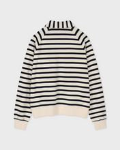 Load image into Gallery viewer, Fallett Stripe Half Zip-Up Sweatshirt Ivory
