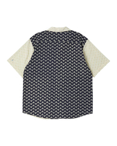 N Archive Pattern Cutting Open Collar Shirt Navy