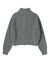 Load image into Gallery viewer, ILP New Parisian Logo Wool Zip-Up High Neck Knit Gray
