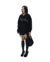 Load image into Gallery viewer, OJOS Hotfix Logo Hoodie Zip-up Black

