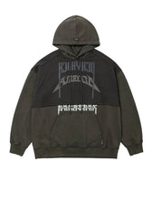 Load image into Gallery viewer, AJOBYAJO Arch Logo Washed Layered Hoodie Charcoal
