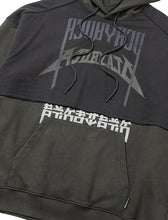 Load image into Gallery viewer, AJOBYAJO Arch Logo Washed Layered Hoodie Charcoal
