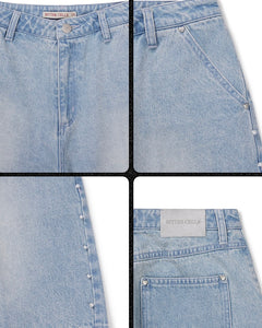 Bitter Cells Rachel Pearl Denim Shorts Light Blue