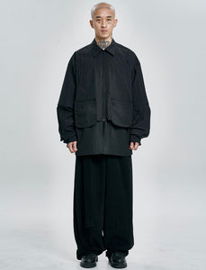 AJOBYAJO Asymmetric Cotton Pants Black