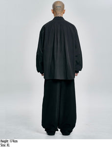 AJOBYAJO Asymmetric Cotton Pants Black