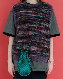 UNALLOYED Mesh Knit String Bag Green