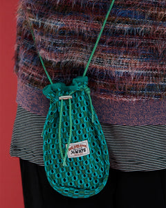 UNALLOYED Mesh Knit String Bag Green