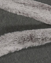 Load image into Gallery viewer, OJOS Fur Trim Jersey Zip-up Charcoal
