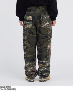 AJOBYAJO Camouflage Mixed Pants Khaki