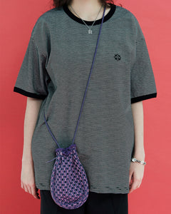 UNALLOYED Mesh Knit String Bag Purple