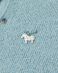 N. Archive Tie Detail Vintage Medal Knit Cardigan Ash Blue