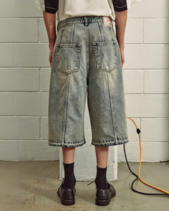 MMIC 1989 Bleach Bermuda Shorts Rusty Blue