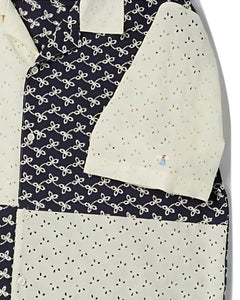 N Archive Pattern Cutting Open Collar Shirt Navy