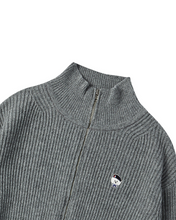 Load image into Gallery viewer, ILP New Parisian Logo Wool Zip-Up High Neck Knit Gray
