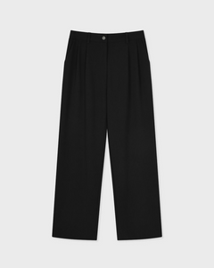Fallett Two Tuck Wide Slacks Black