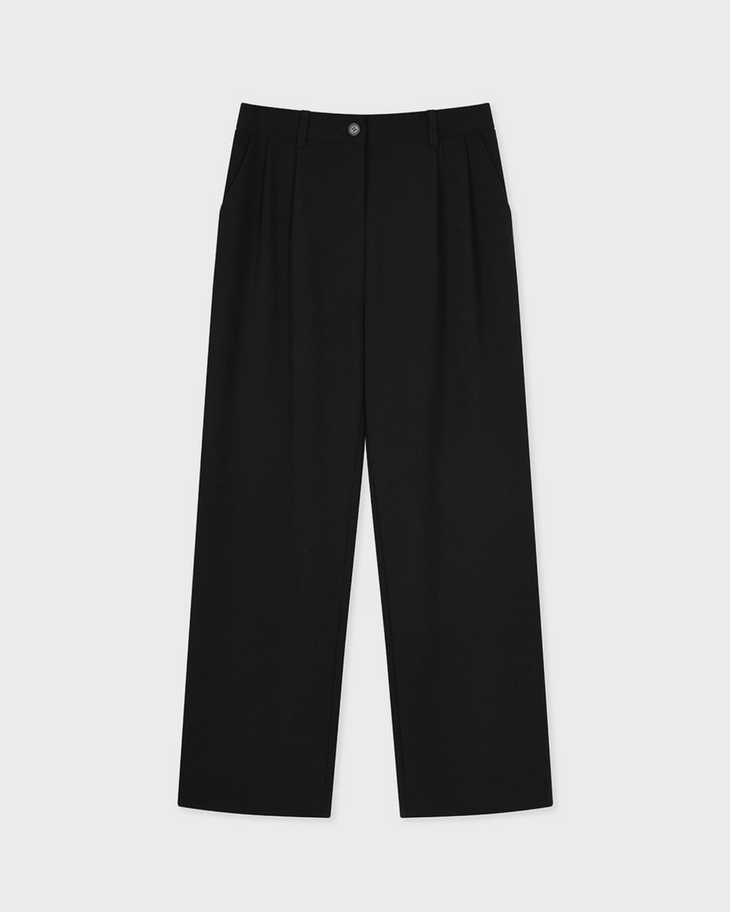 Fallett Two Tuck Wide Slacks Black