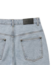 Load image into Gallery viewer, Adlielos A403 Helltail Cross Leather-Patch Flare Jeans Light Blue
