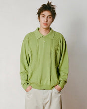 Load image into Gallery viewer, WKNDRS Knitted Diamond Polo Shirt Green
