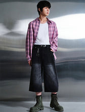 Load image into Gallery viewer, DWSE Washed Denim Bermuda Shorts Black
