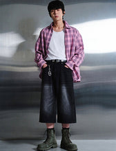 Load image into Gallery viewer, DWSE Washed Denim Bermuda Shorts Black
