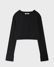 Load image into Gallery viewer, Fallett Crop Ribbon Knit Cardigan Black
