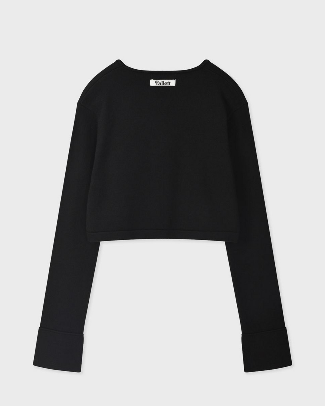 Fallett Crop Ribbon Knit Cardigan Black