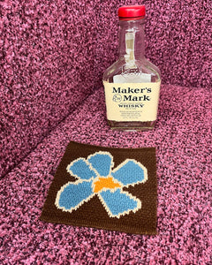 UNALLOYED Flower Knit Coaster Brown