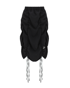 PLASMA SPHERE 2way Scrunch Midi Skirt Black