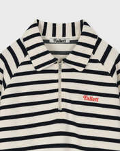 Load image into Gallery viewer, Fallett Stripe Half Zip-Up Sweatshirt Ivory
