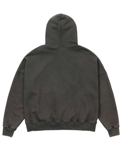 AJOBYAJO Curve Pocket Washed Hoodie Charcoal