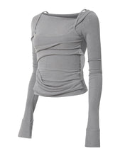 将图片加载到图库查看器，FLARE UP Layered Bustier Long Sleeve Grey
