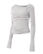 将图片加载到图库查看器，FLARE UP Layered Bustier Long Sleeve Cloud White

