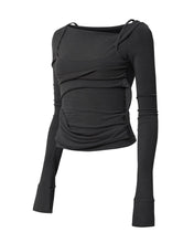 将图片加载到图库查看器，FLARE UP Layered Bustier Long Sleeve Black
